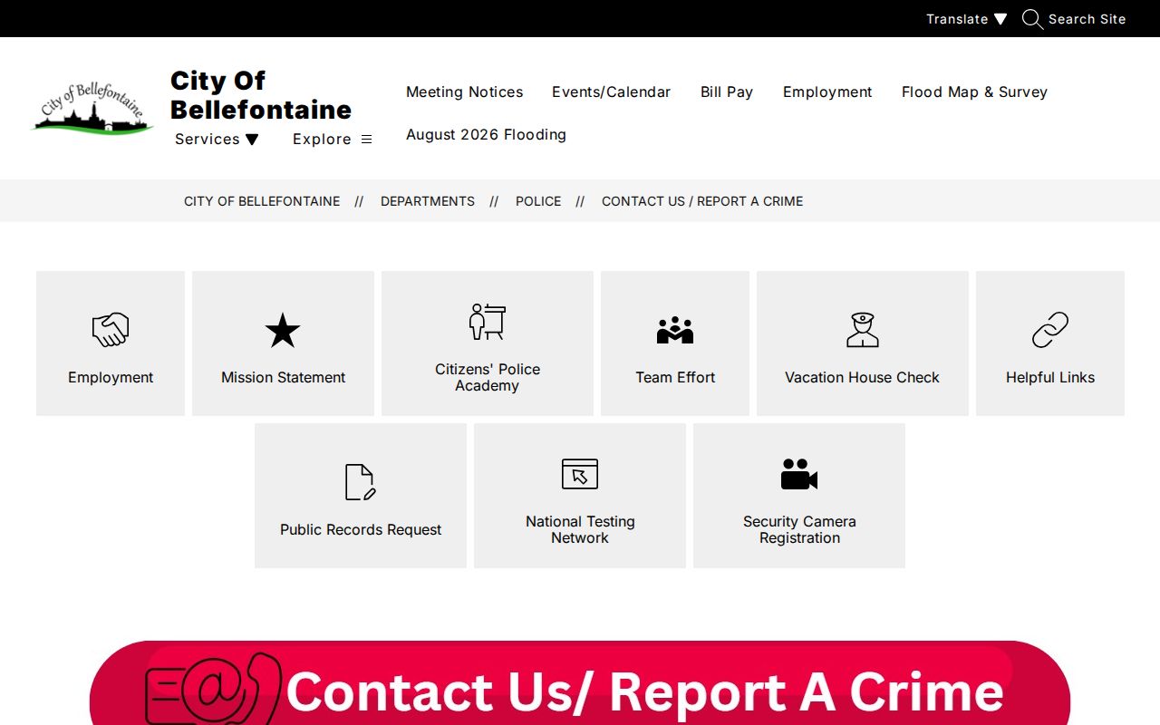 Logan County Bellefontaine arrest record contact page